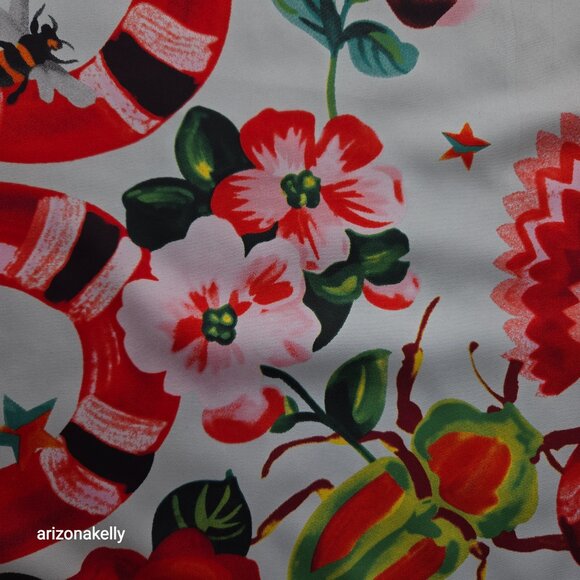 Gucci Silk Scarf Pink L'Aveugle Par Amour Garden Silk Scarf - Picture 7 of 12